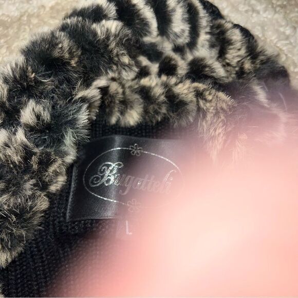 Bugatteli size L Chic Faux Fur vest - Black and tan - Picture 3 of 6